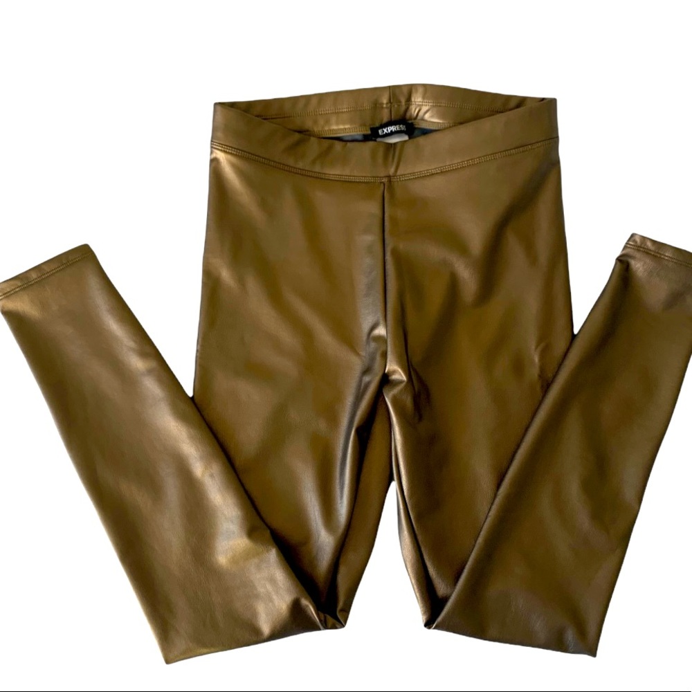 Express Gold Elastic Leggings